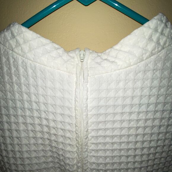 ASOS | Women's Dress White Textured Square Pattern Zip Back‎ | 14 - Picture 6 of 9